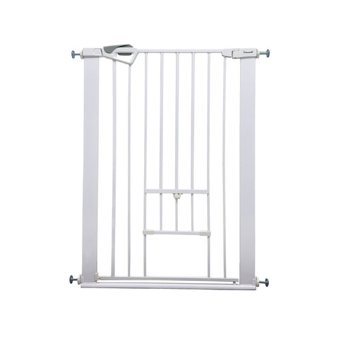 Callowesse Akita Extra Tall Baby & Pet Pressure Fit Door & Stair Safety Gate with Pet Opening | 75-82cm x H99cm - White