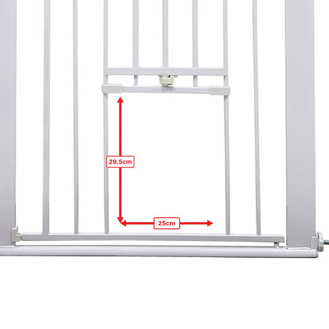 Callowesse Akita Extra Tall Baby & Pet Pressure Fit Door & Stair Safety Gate with Pet Opening | 75-82cm x H99cm - White
