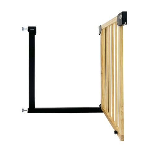 Callowesse Wood & Metal Pressure Fit Baby & Toddler Door & Stair Safety Gate | 76-83cm x H77cm - Black