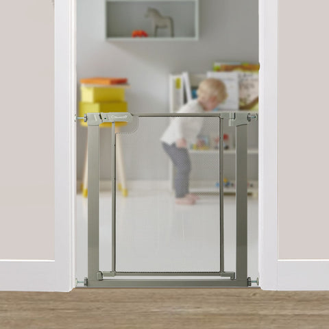 Callowesse Metal Mesh Baby Stair Gate - Ash Grey
