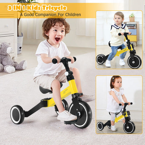 Convertible Balance Bike Kids Trike with Detachable Pedal - Sleek Choice UK