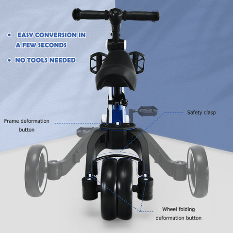 Convertible Balance Bike Kids Trike with Detachable Pedal - Sleek Choice UK