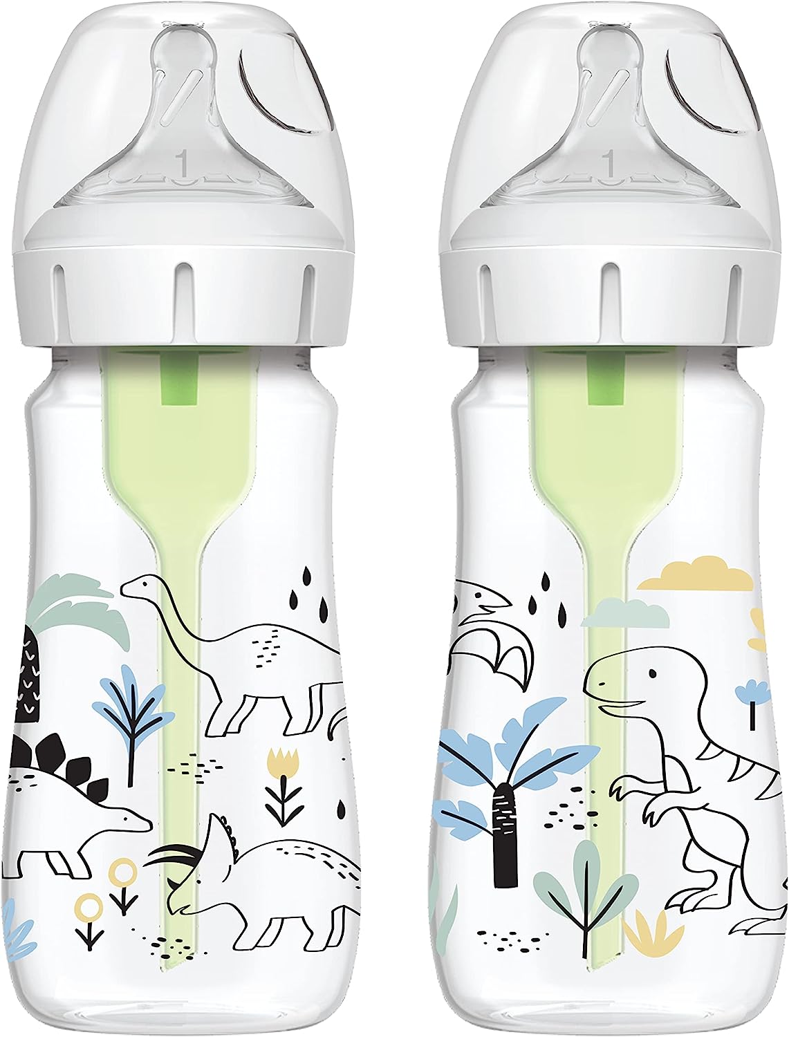 Dr. Brown’s Natural Flow Anti-Colic Baby Bottle Designer 270Ml X2 Dinosaurs - Sleek Choice UK