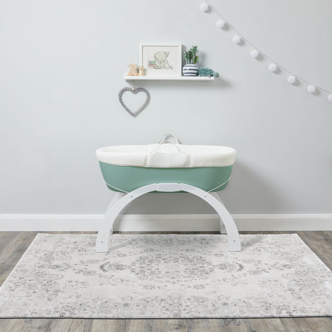 Shnuggle Dreami Moses Basket and Stand Eucalyptus - Sleek Choice