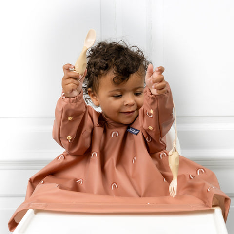 Bibado Coverall Weaning Bib Chasing Rainbows