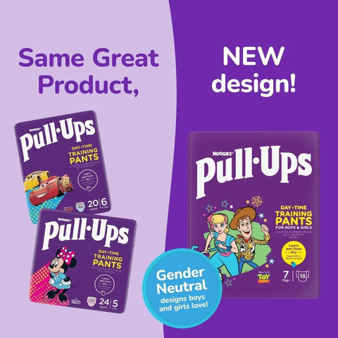Huggies Pull-Ups Unisex Day Time Nappy Pants Size 7 - 18 Nappies