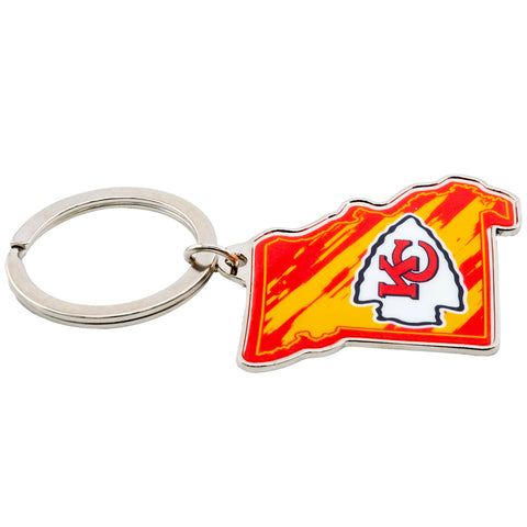 Kansas City Chiefs State Shape Keyring - Sleek choice UK