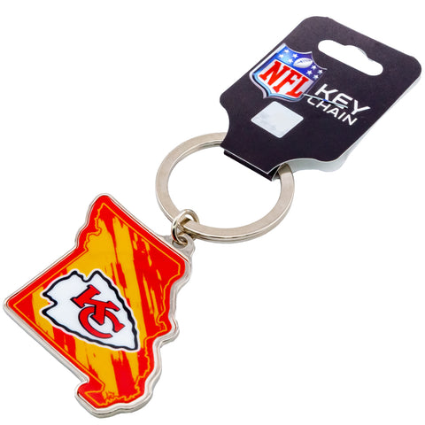 Kansas City Chiefs State Shape Keyring - Sleek choice UK