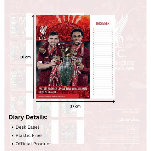 Liverpool FC Desktop Calendar 2025 - Sleek Choice UK