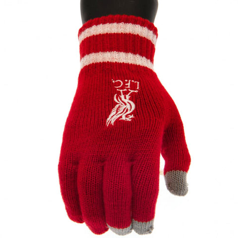 Liverpool FC Touchscreen Knitted Gloves Youths RD - Sleek Choice UK