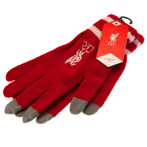 Liverpool FC Touchscreen Knitted Gloves Youths RD - Sleek Choice UK