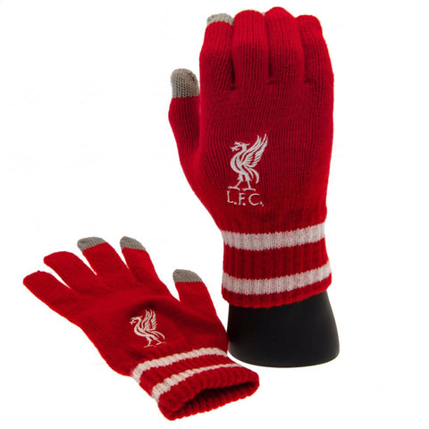 Liverpool FC Touchscreen Knitted Gloves Youths RD - Sleek Choice UK