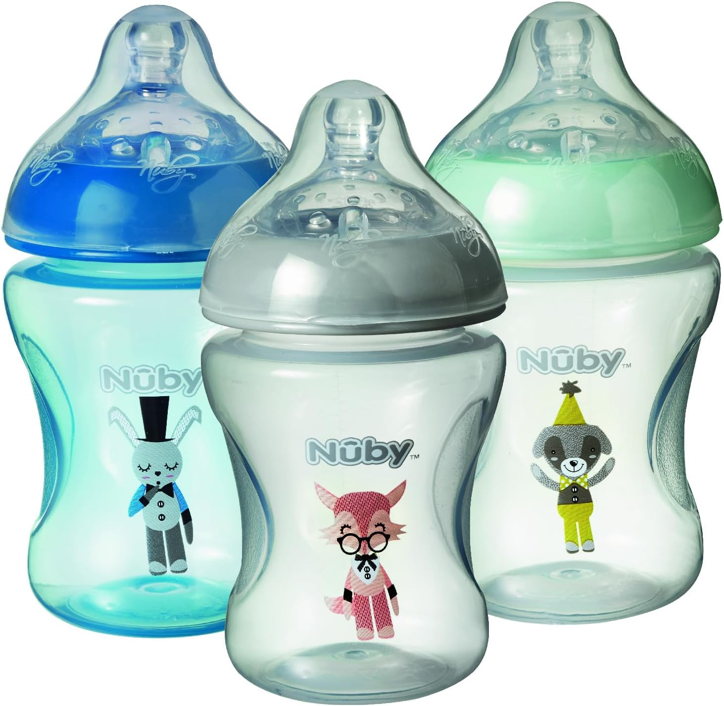 Nuby Decorated Combat Colic Bottles - Sleek Choice Uk