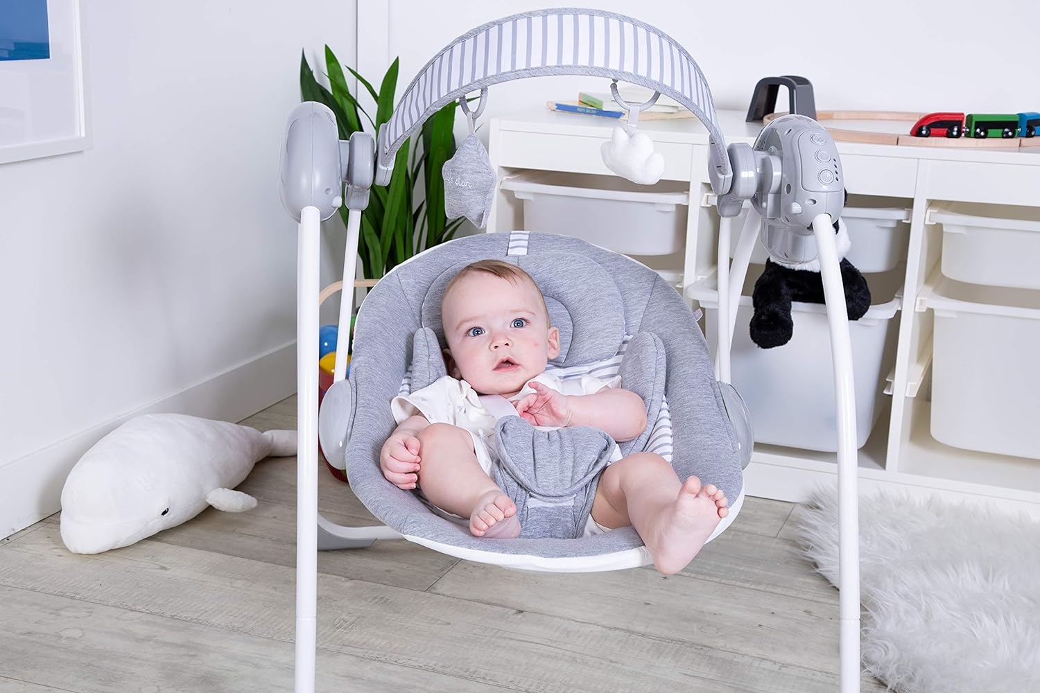 Red Kite Quiet Time Cosy Bouncer Grey Linen - Sleek Choie UK