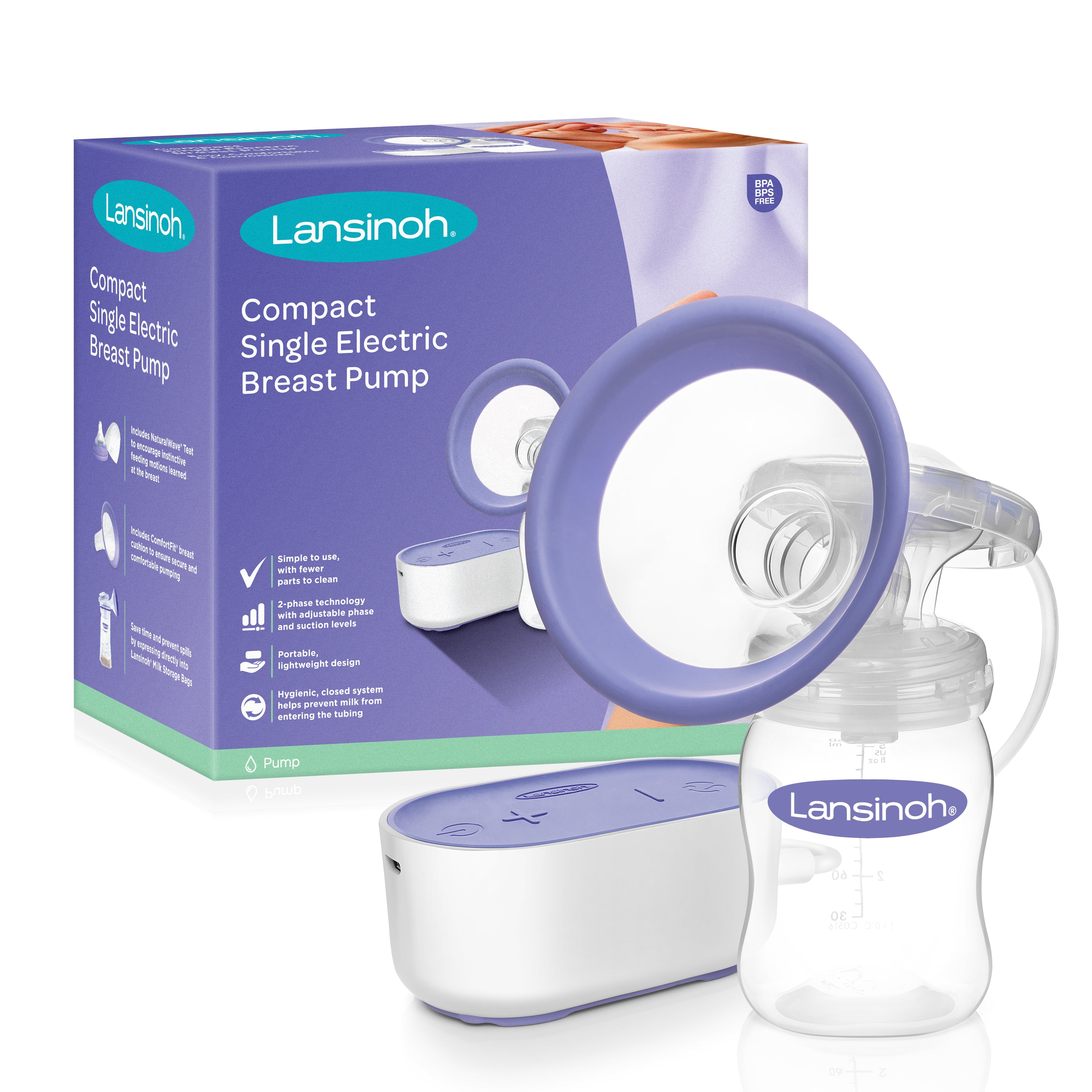 Lansinoh Breast Pump Compact Single Electric - Sleek Choice