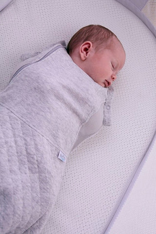 Purflo Swaddle To Sleep Bag 2.5 Tog Minimal Grey 0-4M