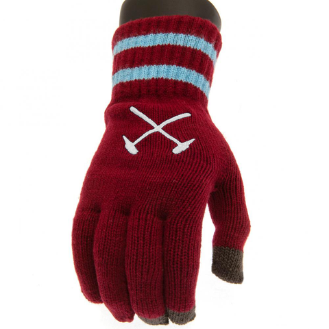West Ham United FC Touchscreen Knitted Gloves Youths - Sleek Choice Uk