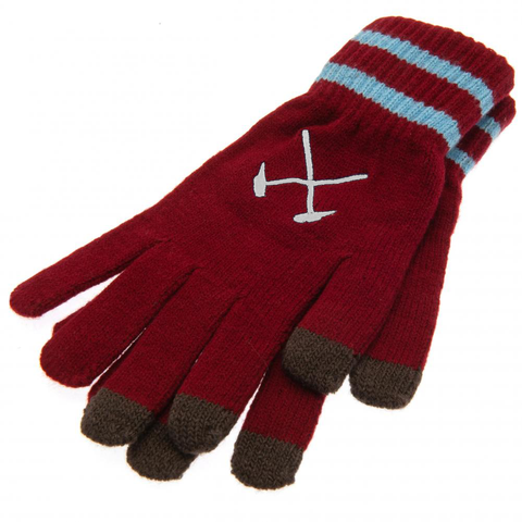 West Ham United FC Touchscreen Knitted Gloves Youths - Sleek Choice Uk