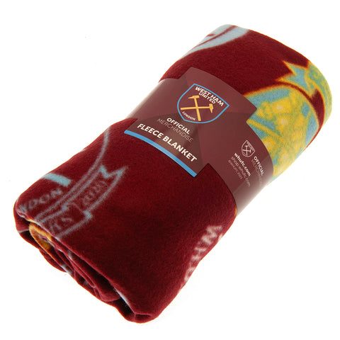 West Ham United FC Historic Crests Fleece Blanket