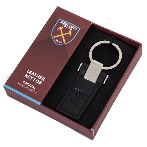 West Ham United FC Leather Key Fob Keyring