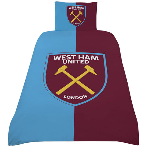 West Ham United FC Colour Split Single Duvet Set