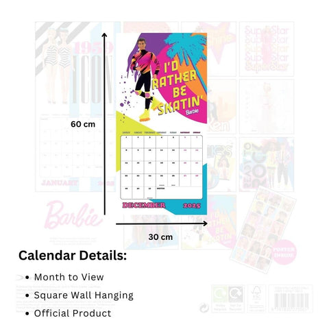 Barbie Square Calendar 2025 - Sleek Choice UK