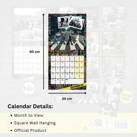 The Beatles Square Calendar 2025