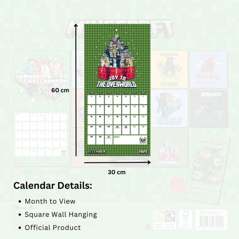 Minecraft Square Calendar 2025