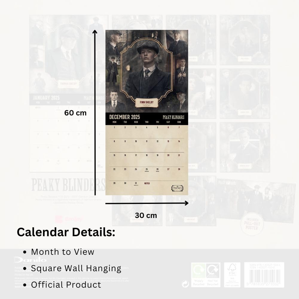 Peaky Blinders Square Calendar 2025 Sleek Choice UK