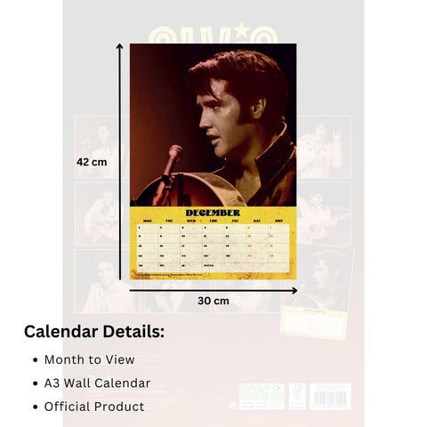 Elvis Presley A3 Calendar 2025