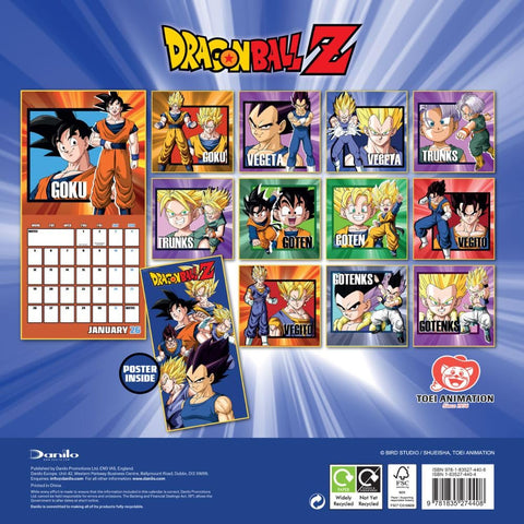 Dragon Ball Z Square Calendar 2026