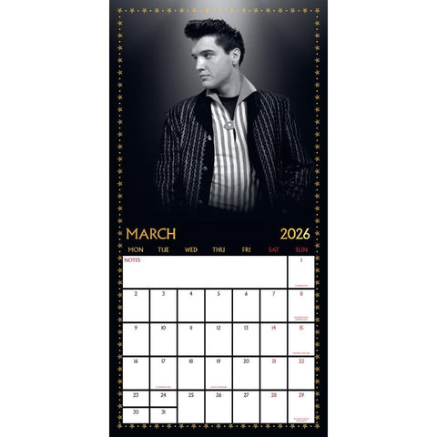 Elvis Presley Square Calendar 2026