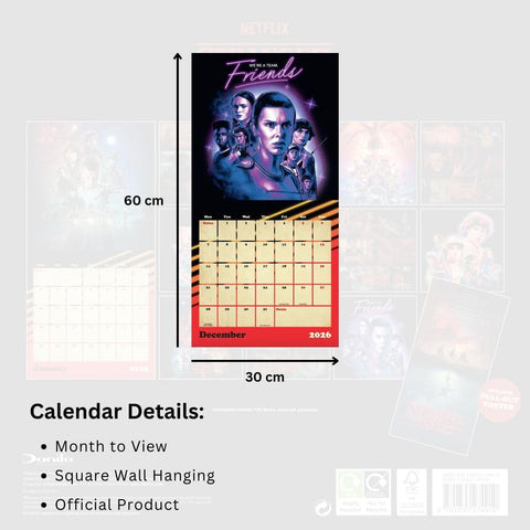 Stranger Things Square Calendar 2026