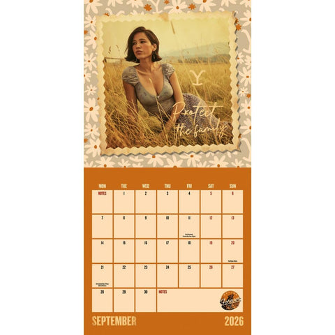 Yellowstone Square Calendar 2026