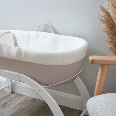 Shnuggle Dreami Moses Basket and Stand Taupe - Sleek Choice