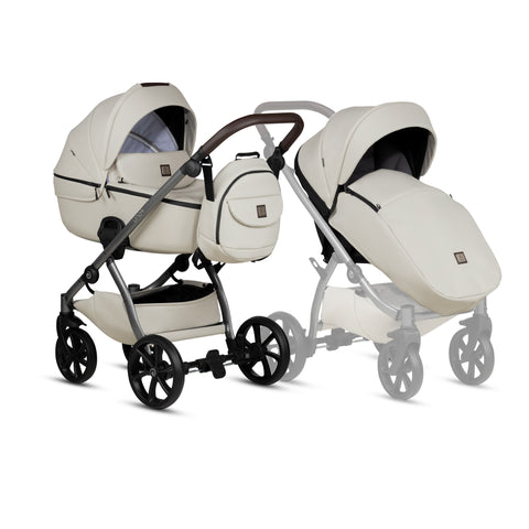 Tutis UNO5+ Leather Black Sesame 168 2 in 1 Stroller - Sleek Choice UK