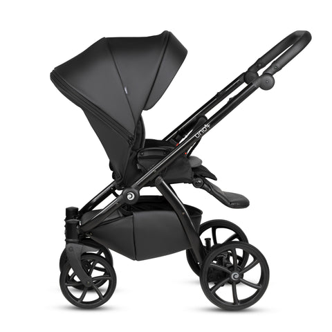 Tutis UNO5+ Leather Jet Black 699 2 in 1 Stroller - Sleek Choice UK