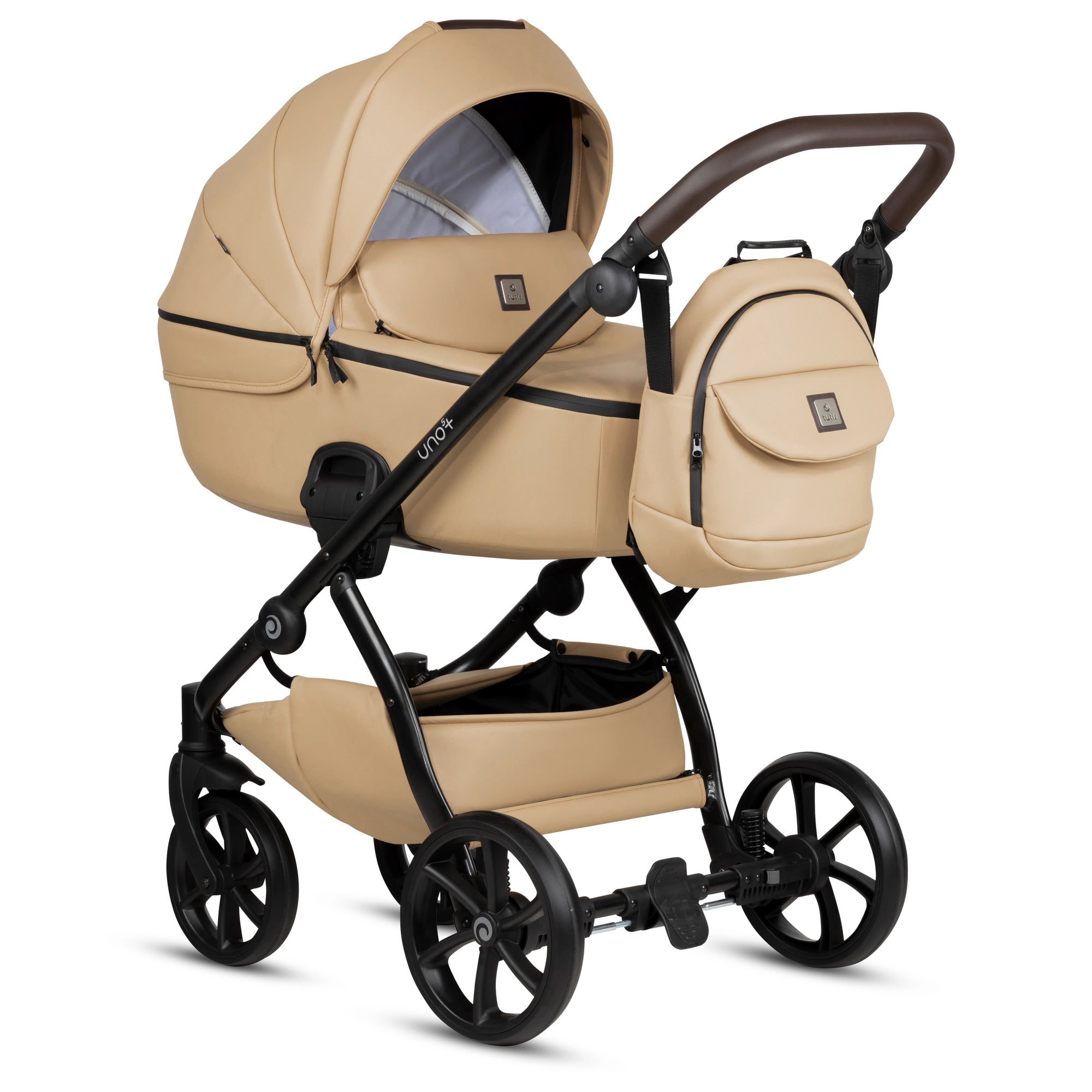 Tutis UNO5+ Leather Caramel 167 2 in 1 Stroller - Sleek Choice UK