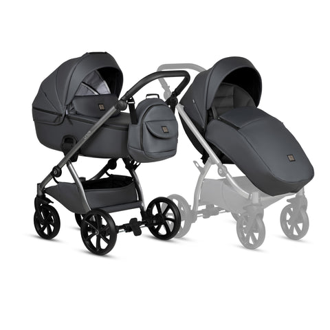 Tutis UNO5+ Leather Licorice 166 2 in 1 Stroller - Sleek Choice UK