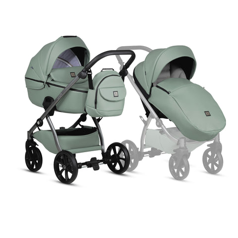 Tutis UNO5+ Leather Sage 039 2 in 1 Stroller - Sleek Choice UK