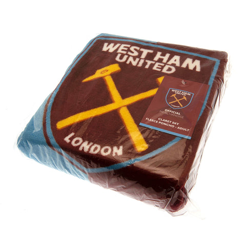 West Ham United FC Poncho Blanket Adults - Sleek Choice UK