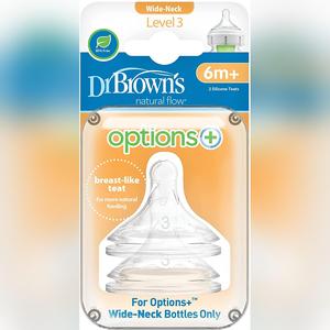 Dr Browns Options+ Level 3 (6+ mths) Teat (twin pack)