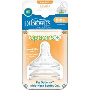 Dr Browns Options+ Level 3 (6+ mths) Teat (twin pack)