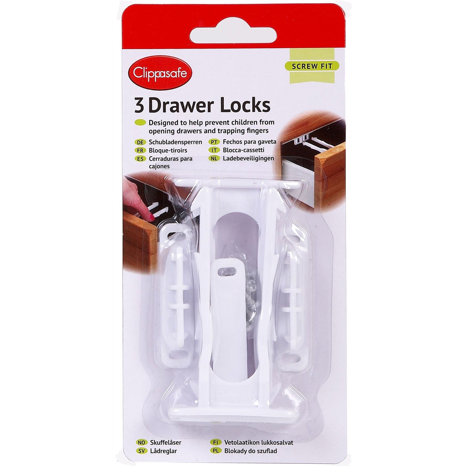 Clippasafe 3 x Drawer Locks - Sleek Choice