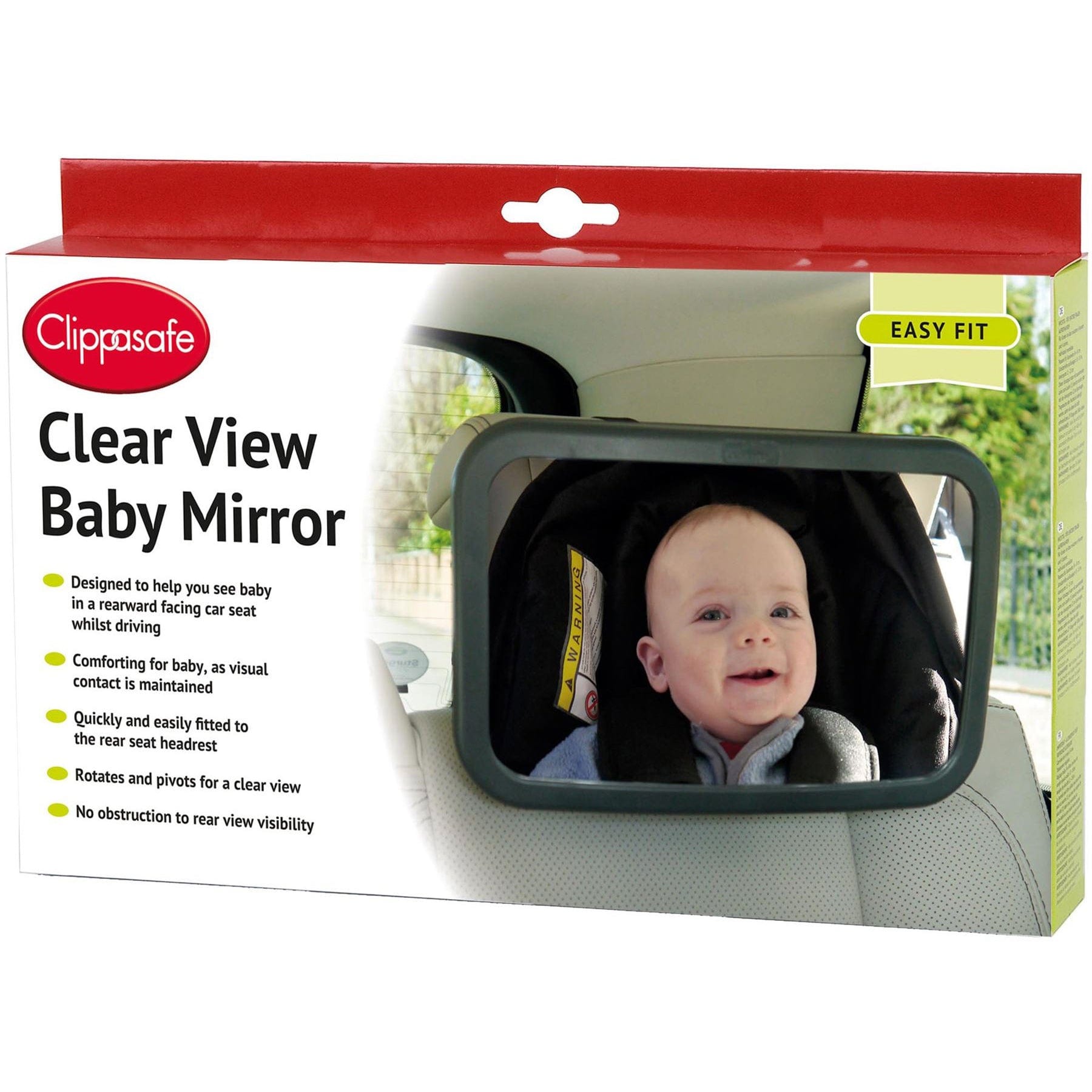 Clippasafe Clear View Baby Mirror - Sleek Choice