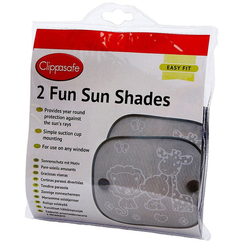 Clippasafe Fun Car Sun Screens Shades Two Pack