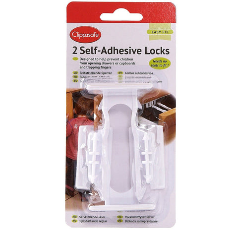 Clippasafe Self-Adhesive Cupboard & Drawer Locks 2 Pack - Sleek Choice UK