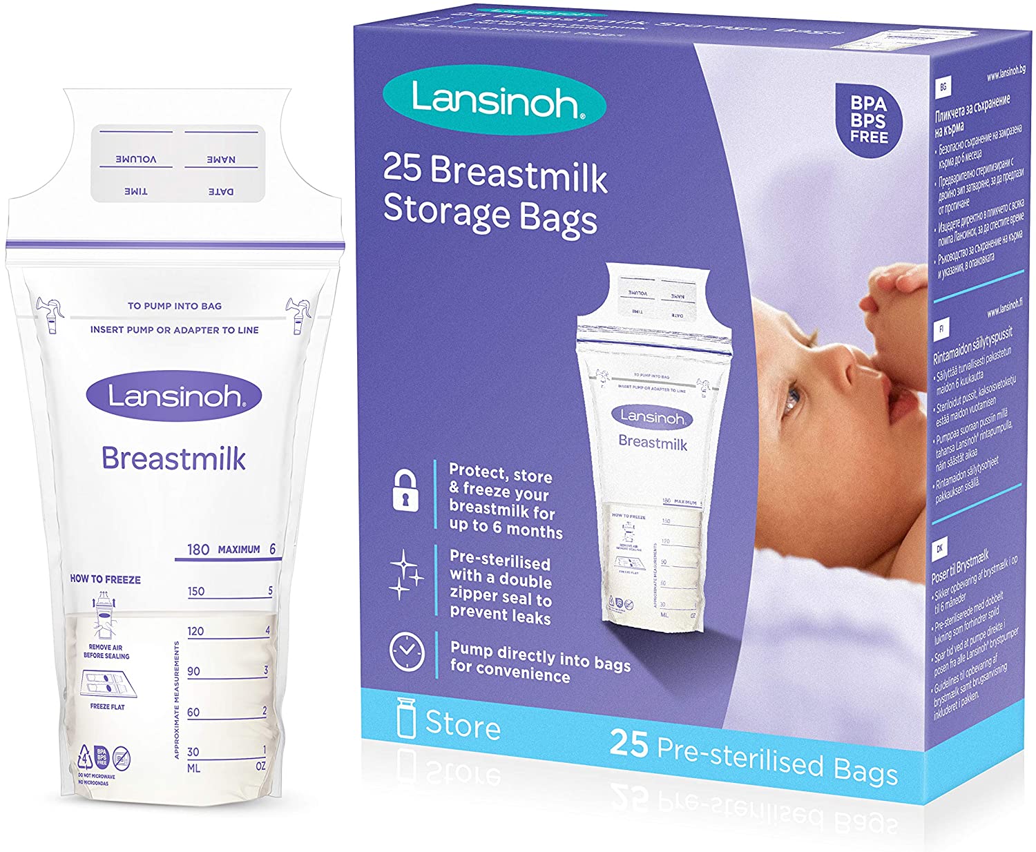 Lansinoh Breast Milk Storage Bags 25 Pack - Sleek Choice