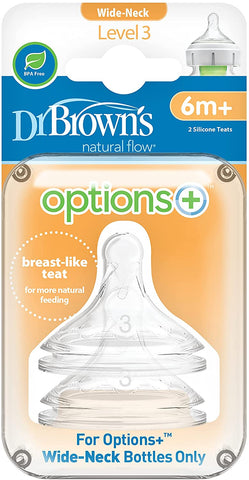 Dr Browns Options+ Level 3 (6+ mths) Teat (twin pack) - Sleek Choice