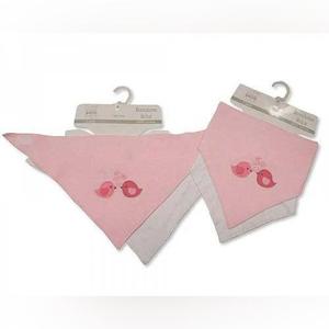 Kidswholesale Bandana Cotton Bibs 2 Pack Girl